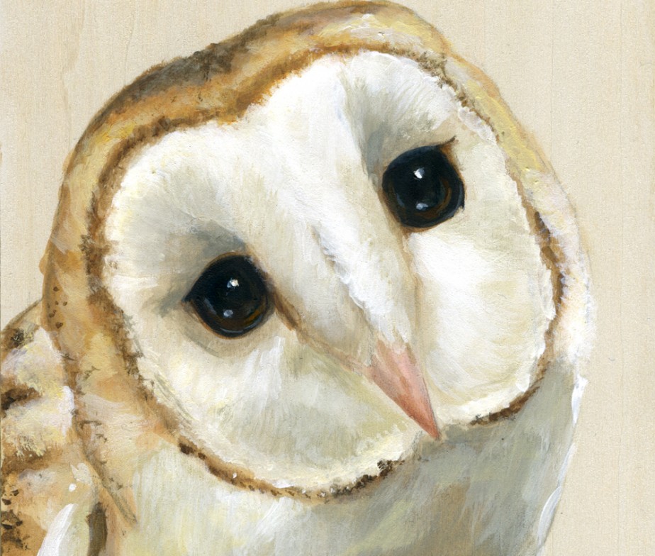 Bird on Wood Barn Owl 2 Maggie Hurley Whimsy & Whatnot