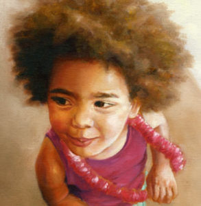 Children's portrait by Maggie Hurley of a little girl
