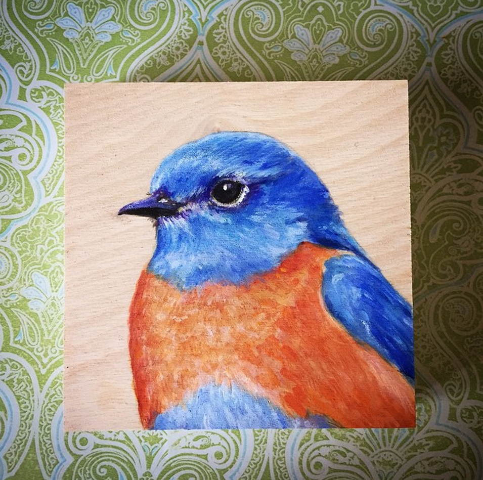 Western Bluebird - Art Print on Wood - Image 2