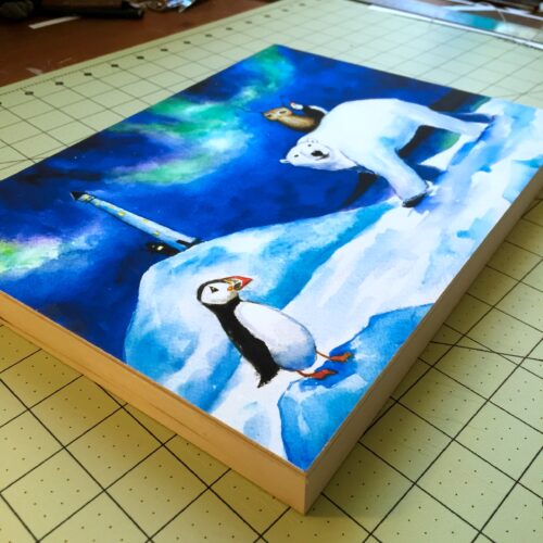 Herbert Sees the Northern Lights – Mounted on Wood Herbert Sees the Northern Lights