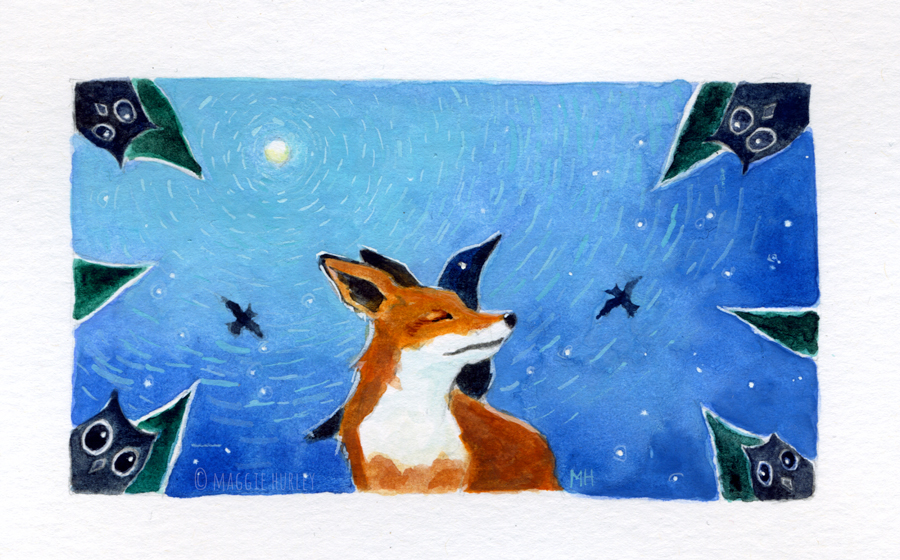 Fox and crow and a host of little owl friends