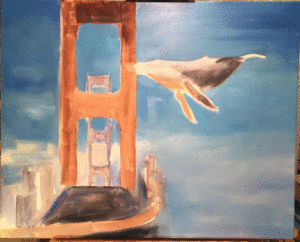 Whale painting process