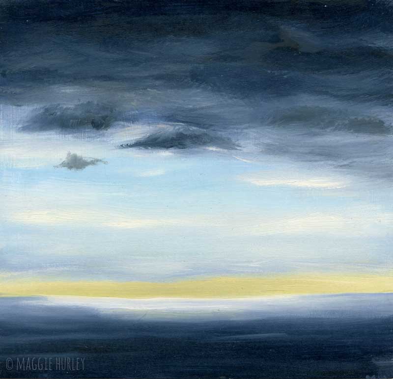 Original Oil Painting Dark Skies And Lemon Maggie Hurley