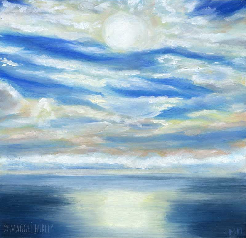 Original Oil Painting Pacifica Sunset Ii Maggie Hurley