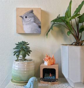 Oak Titmouse Art Print on Wall by Maggie Hurley.