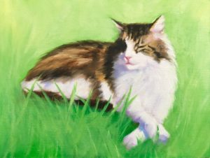 Cat portrait painting
