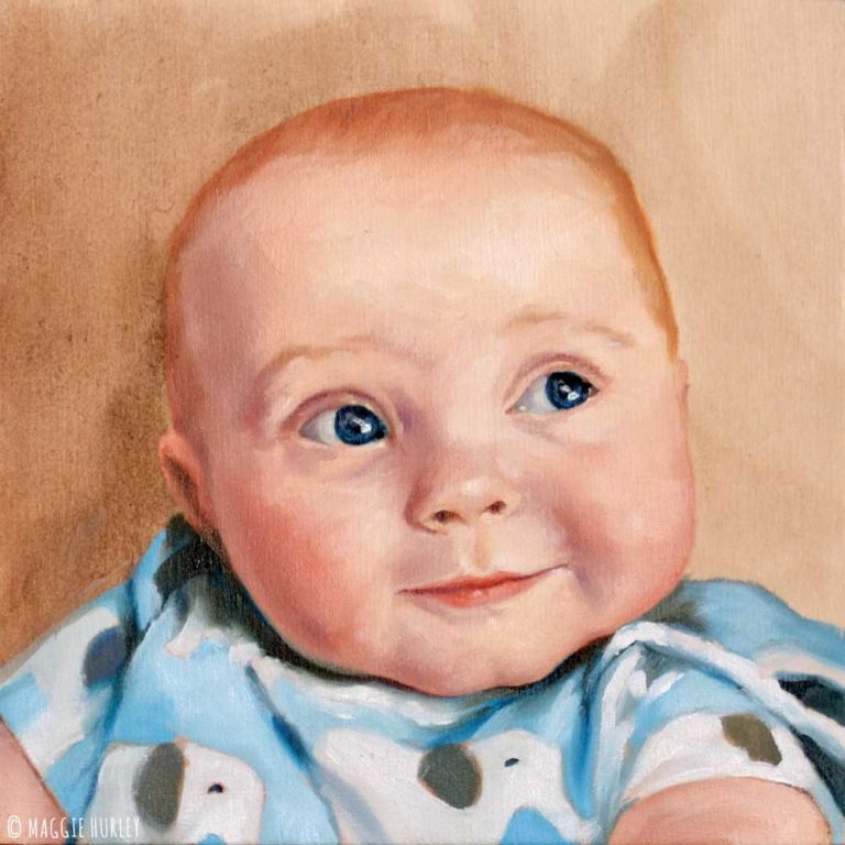Portrait Painting Little Boy