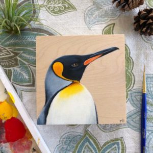 Emperor Penguin bird painting by maggie hurley