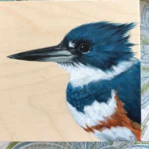belted kingfisher bird painting by maggie hurley