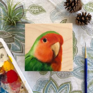 lovebird bird painting by maggie hurley