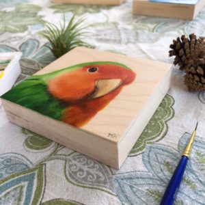 lovebird painting by maggie hurley profile