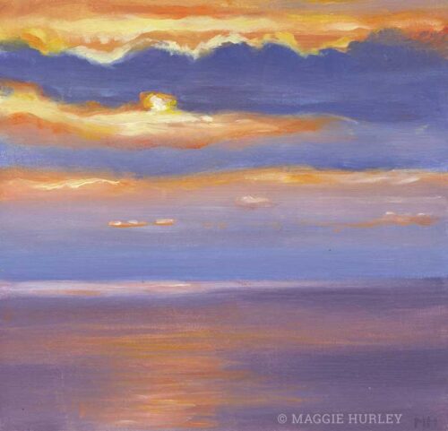 Small seascape painting by maggie hurley