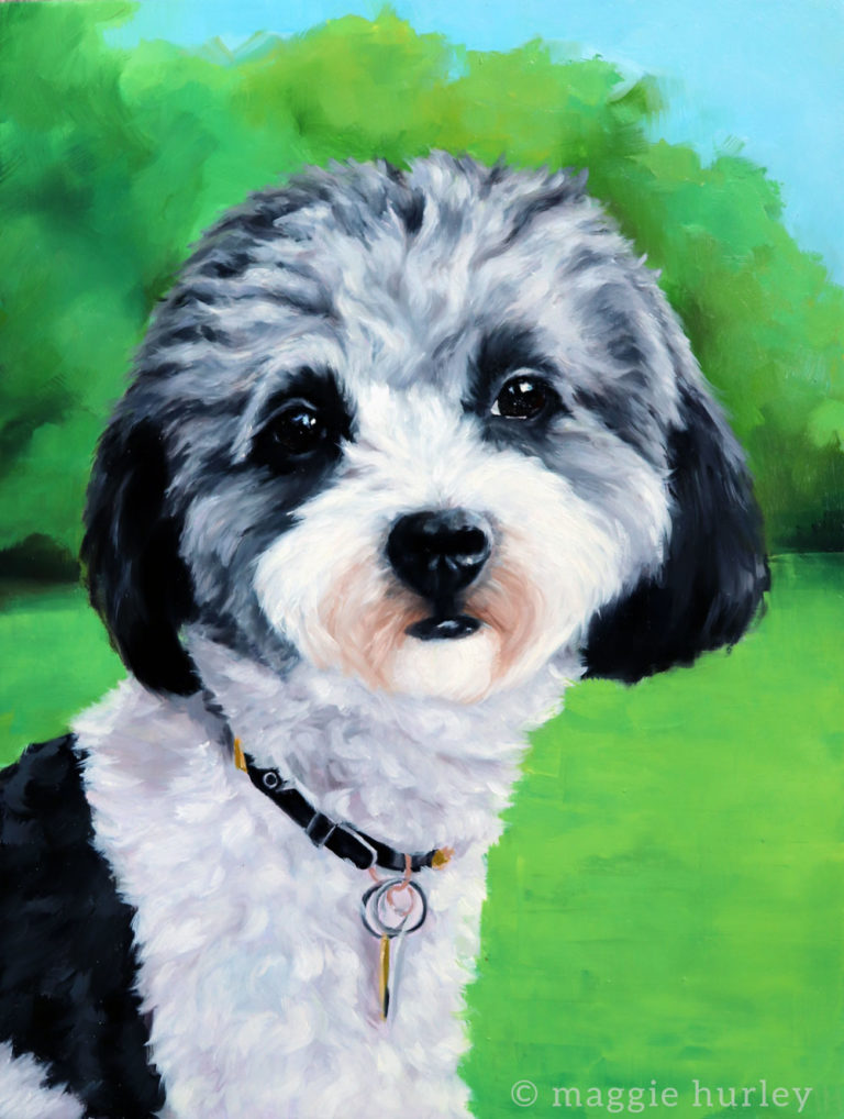 dog portrait painting by maggie hurley