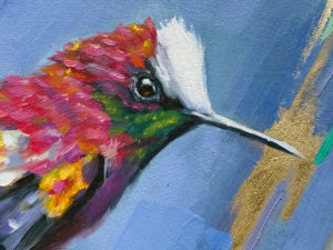 painting of a snowcap hummingbird bird art