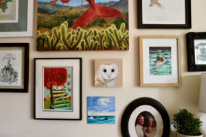 Barn Owl original painting on wall