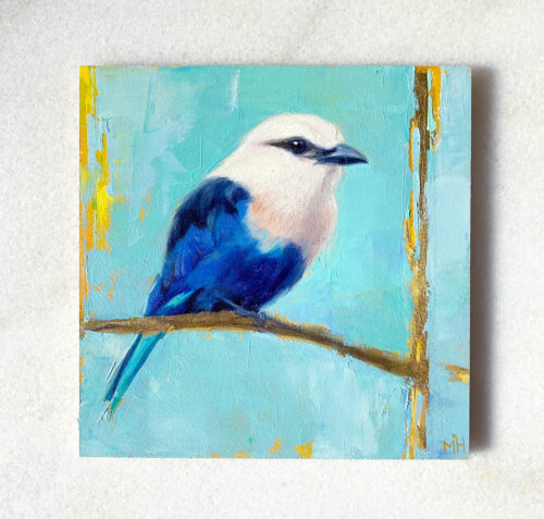 bird painting blue bellied roller