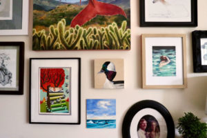 Bufflehead art on wall