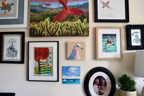 Mourning Dove painting on wall