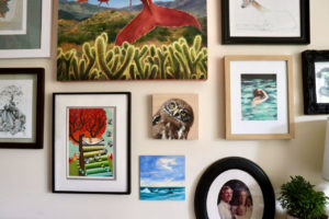 pygmy owl bird painting on wall