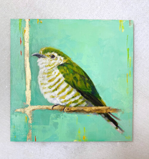 Bird art oil painting Shining Bronze Cuckoo