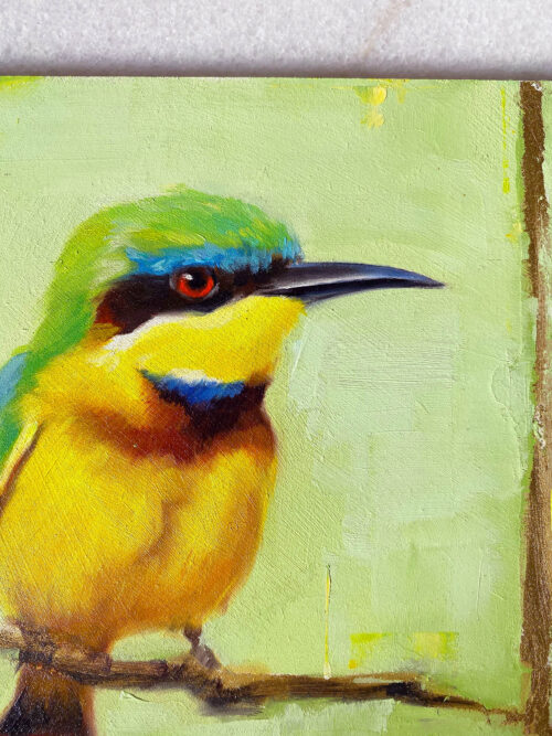 bird art painting little bee eater close up