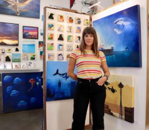Maggie Hurley and her bird and animal art