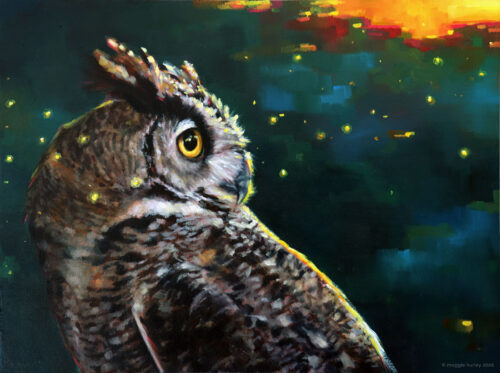 Great Horned Owl  | 9" x 12" | Oil Painting