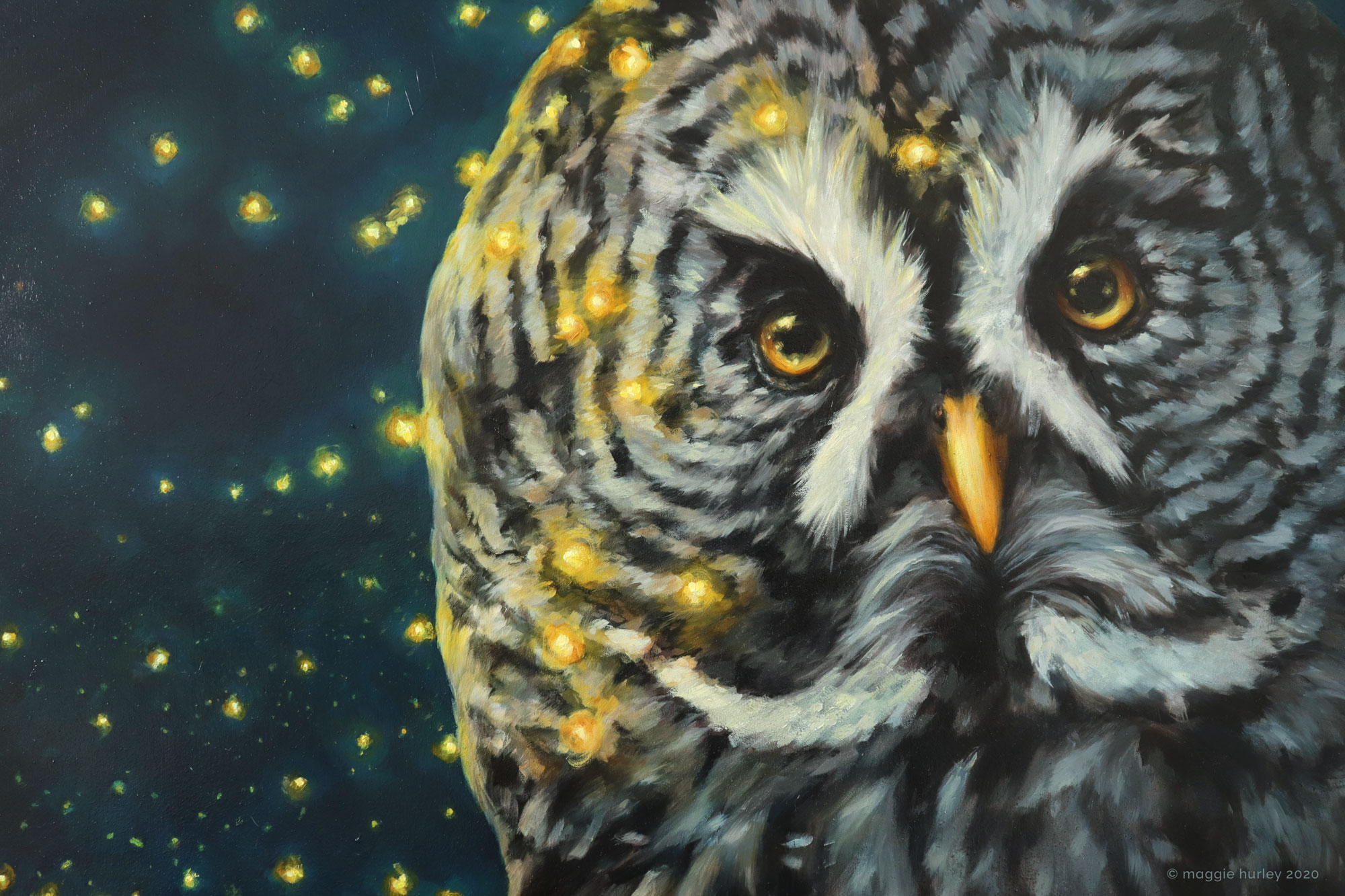 Great Gray Owl | 24" x 30" | Oil Painting - Image 3