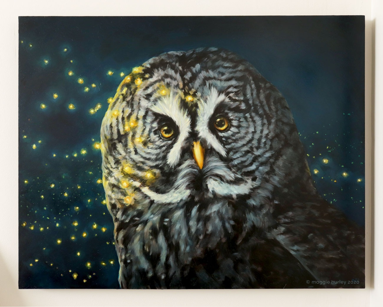 Great Gray Owl | 24" x 30" | Oil Painting - Image 2