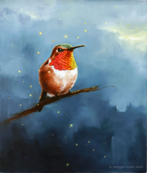 Rufous Hummingbird | 11" x 14" | Oil Painting
