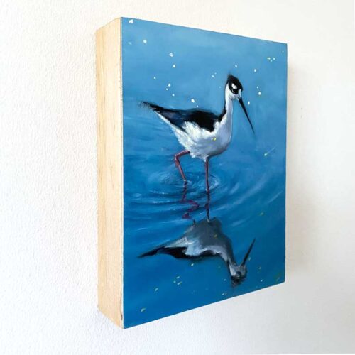 black-necked stilt bird art