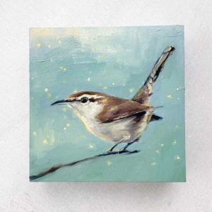 Bewick's wren bird art painting