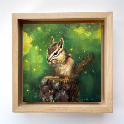 Chipmunk | 7.5" x 7.5" | Oil Painting