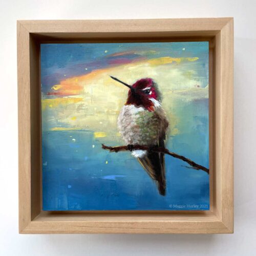 Anna's Hummingbird | 7.5" x 7.5" | Oil Painting