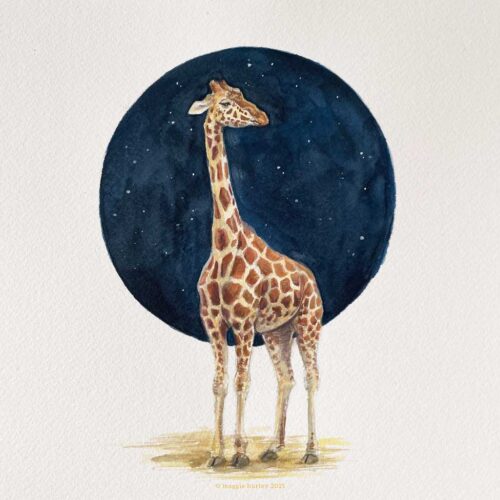 Giraffe | 9" x 12" | Gouache Painting
