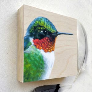 Ruby throated hummingbird bird art print