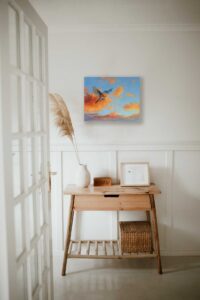 Maggie hurley bird art on a wall