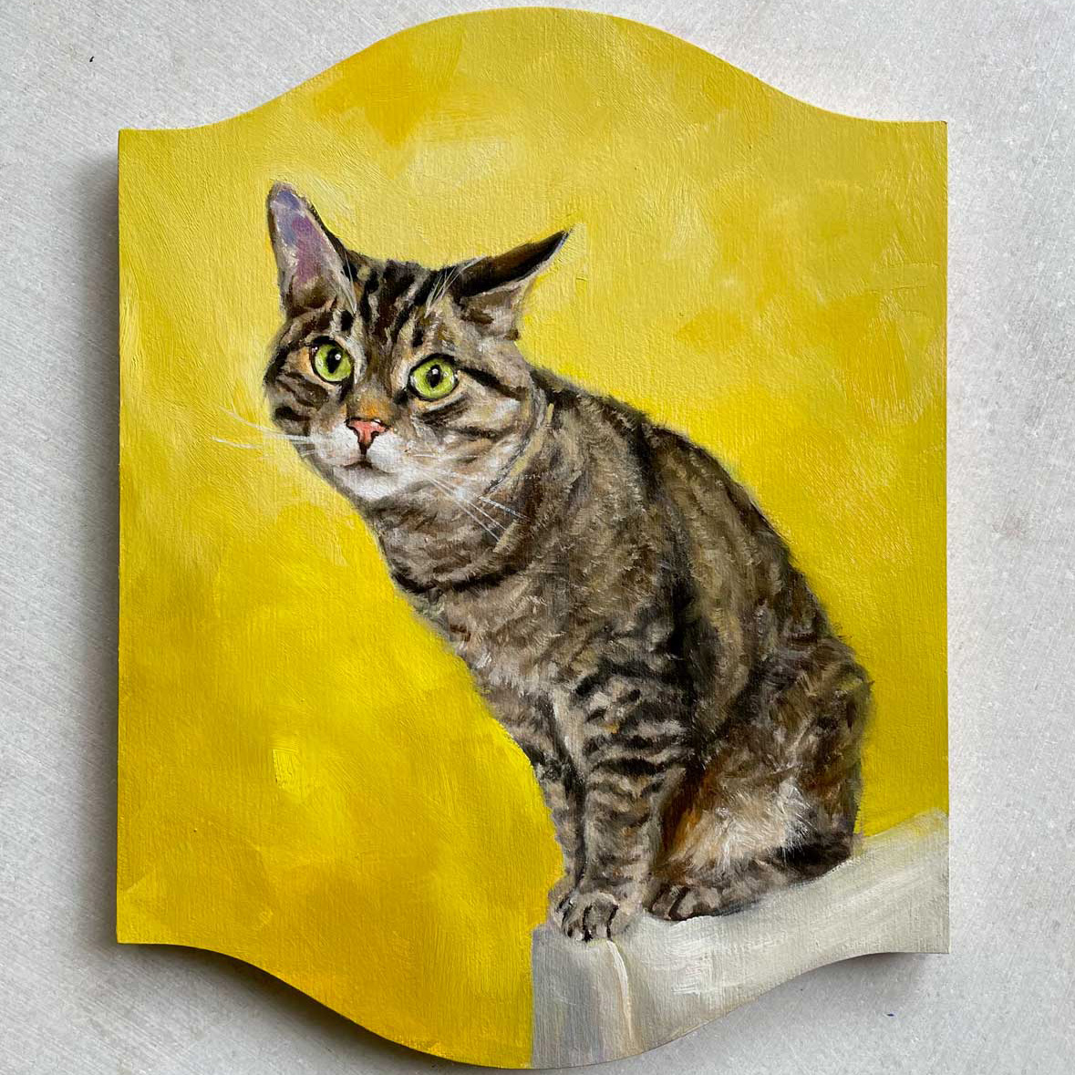 Painting of a tabby cat