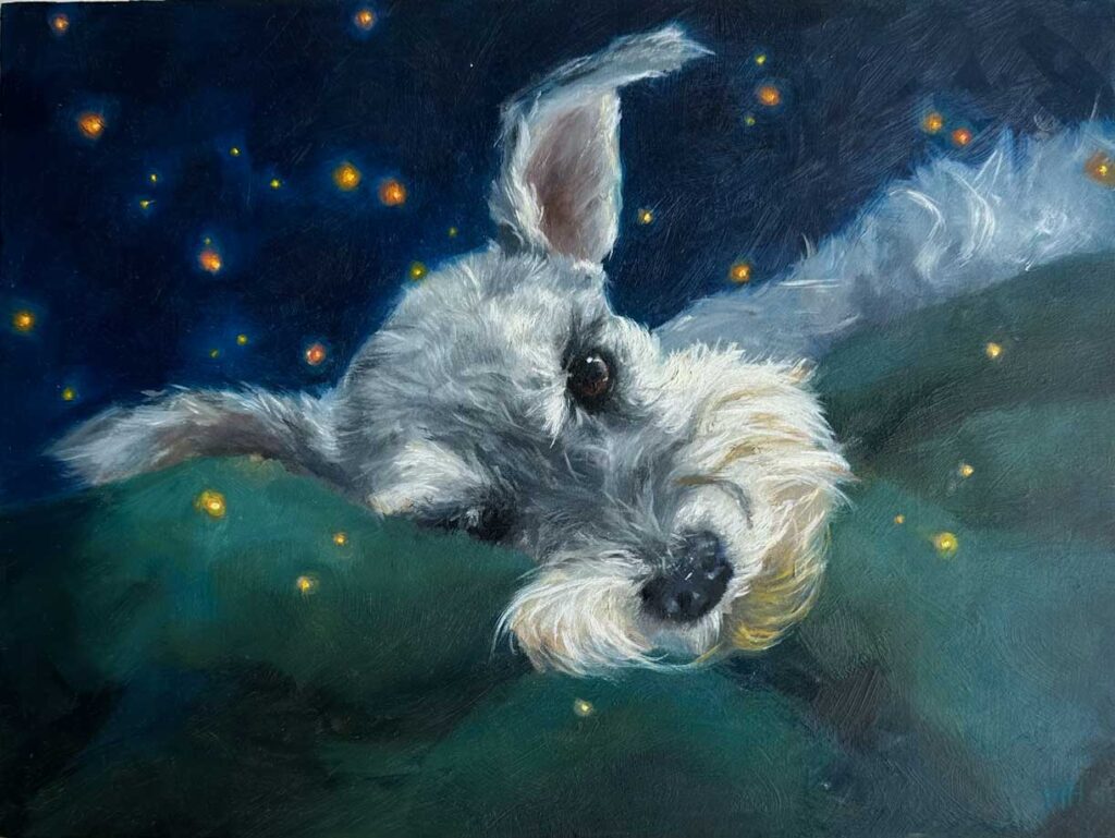 dog portrait painting mini schnauzer maggie hurley