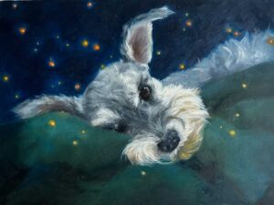 dog portrait painting mini schnauzer maggie hurley