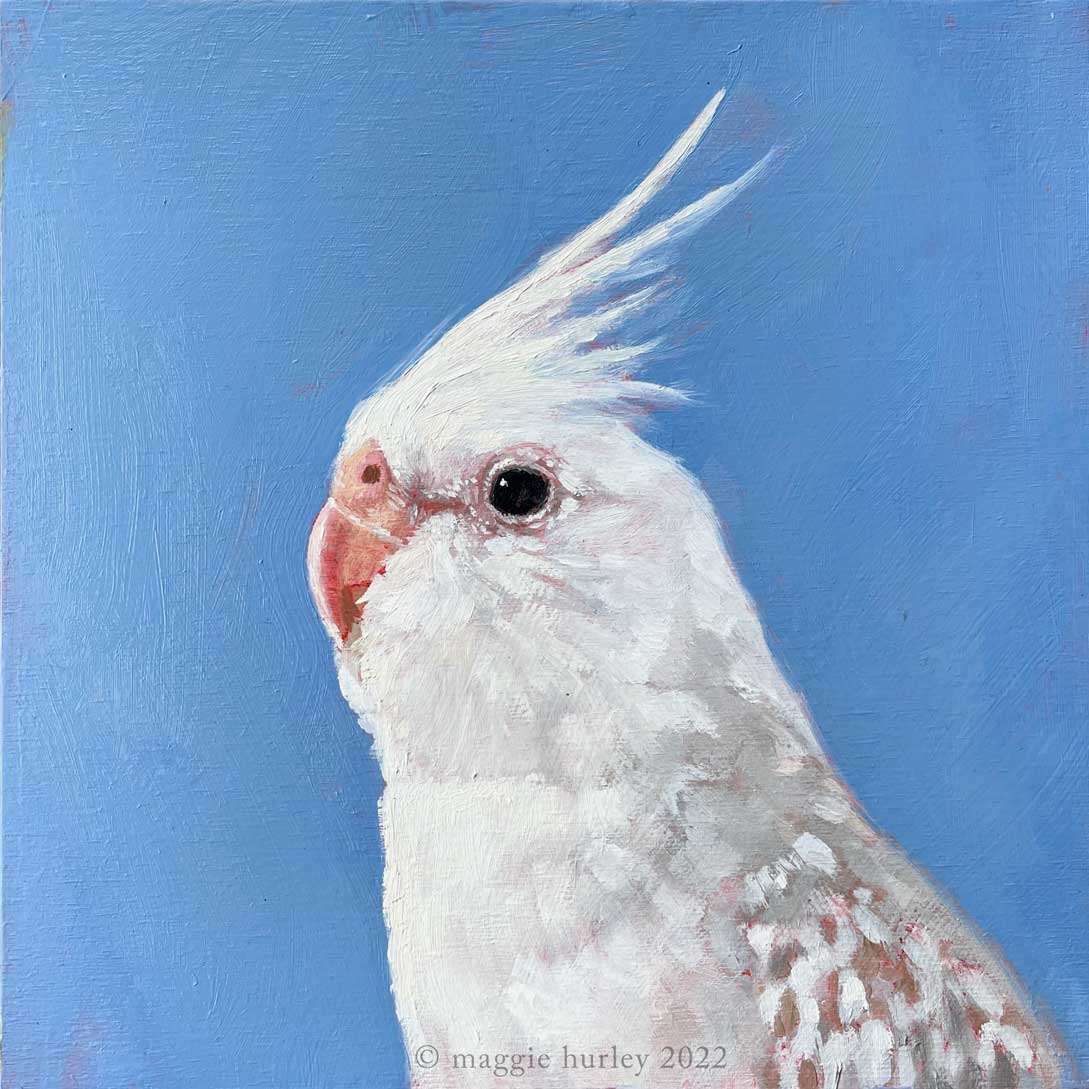 Painting of a cockatiel