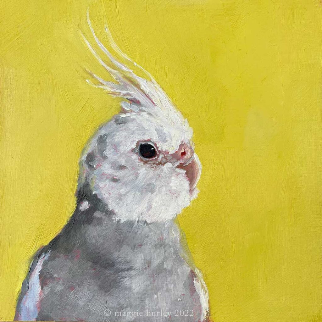 painting of a cockatiel