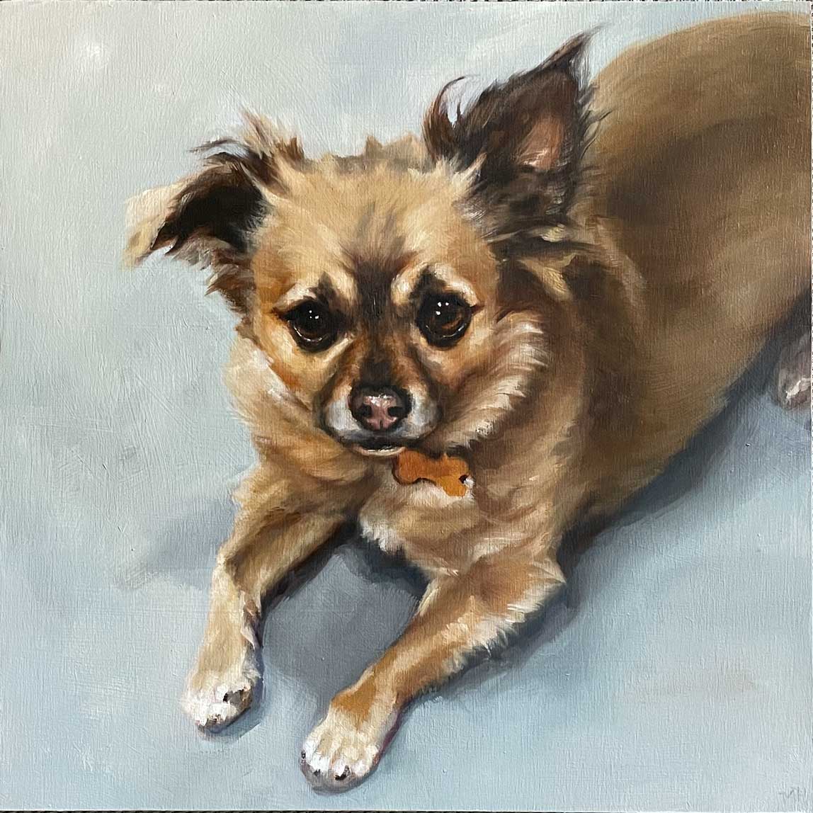 dog portrait painting by Maggie Hurley