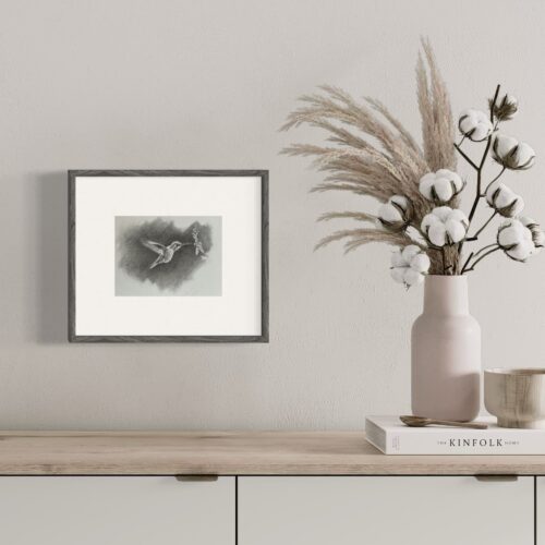 Annas hummingbird drawing by maggie hurley framed