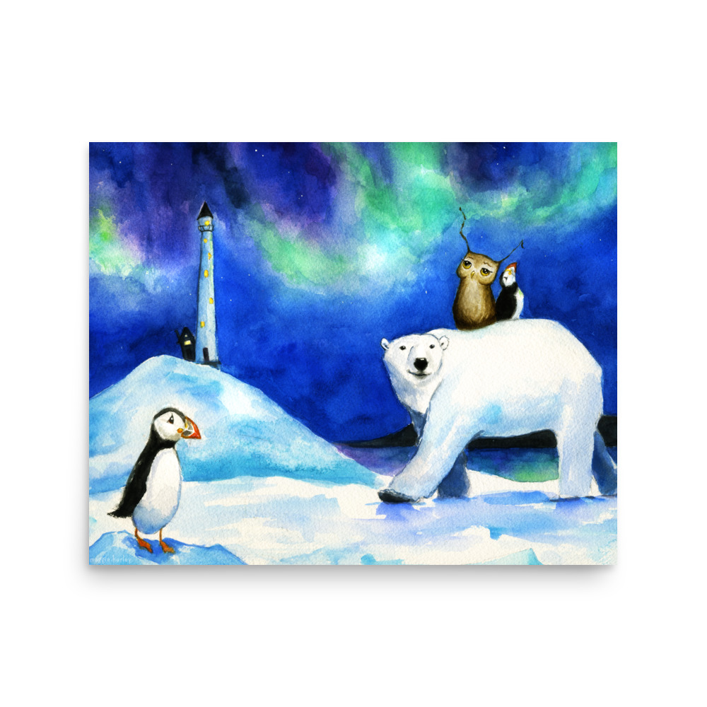 Herbert Sees the Northern Lights | Fine Art Print