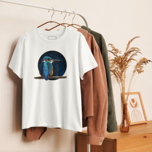 Common Kingfisher | Women’s organic ribbed neck t-shirt
