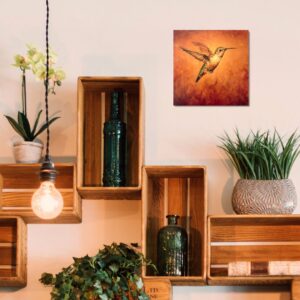 Anna's hummingbird painting on a wall